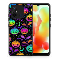 Thumbnail for Θήκη Xiaomi Poco C55 Neon Halloween από τη Smartfits με σχέδιο στο πίσω μέρος και μαύρο περίβλημα | Xiaomi Poco C55 Neon Halloween Case with Colorful Back and Black Bezels