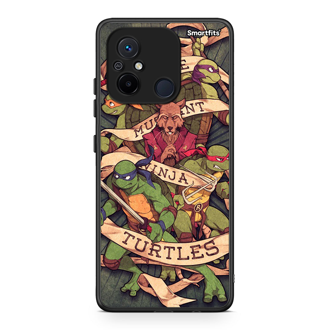 Θήκη Xiaomi Poco C55 Ninja Turtles από τη Smartfits με σχέδιο στο πίσω μέρος και μαύρο περίβλημα | Xiaomi Poco C55 Ninja Turtles Case with Colorful Back and Black Bezels