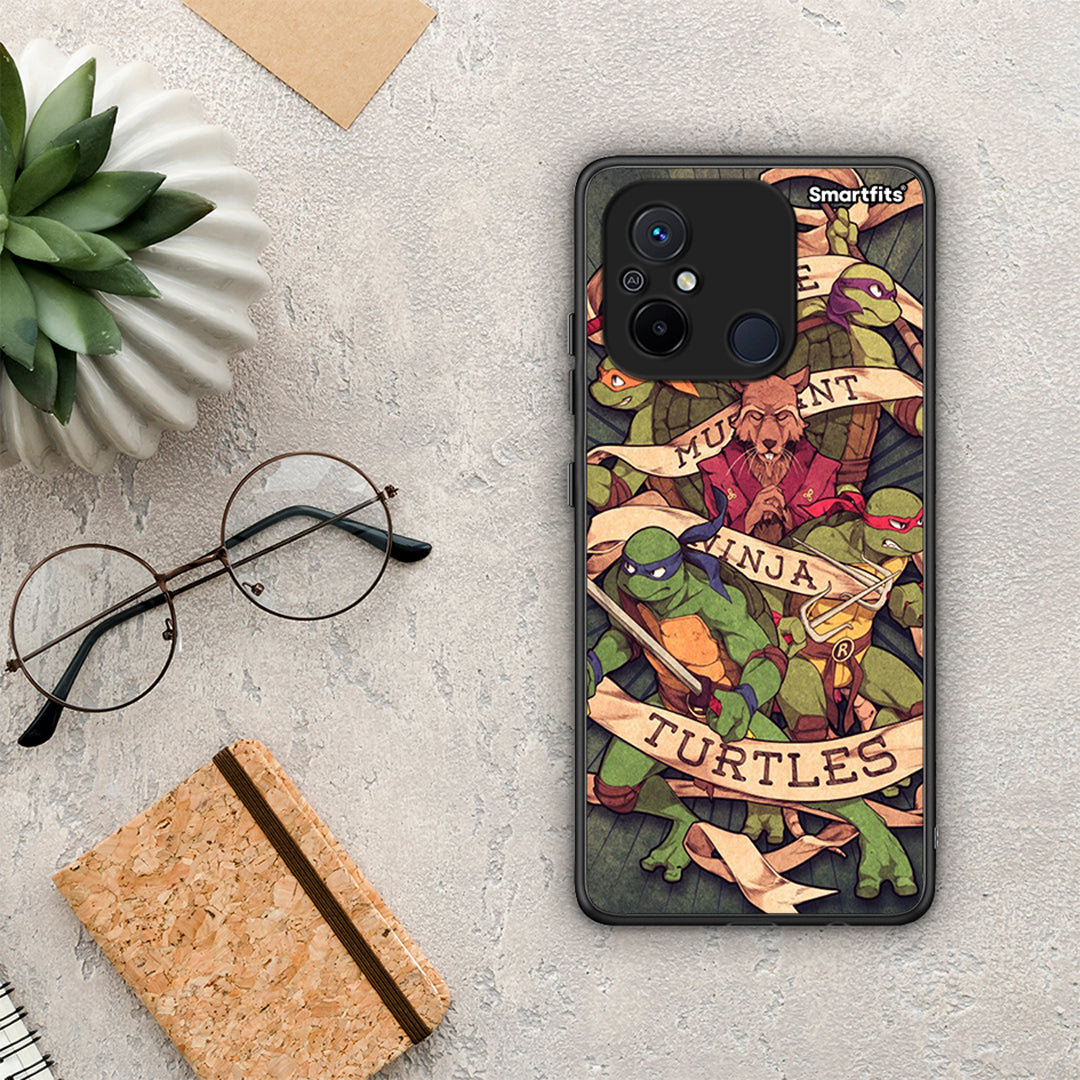 Θήκη Xiaomi Poco C55 Ninja Turtles από τη Smartfits με σχέδιο στο πίσω μέρος και μαύρο περίβλημα | Xiaomi Poco C55 Ninja Turtles Case with Colorful Back and Black Bezels