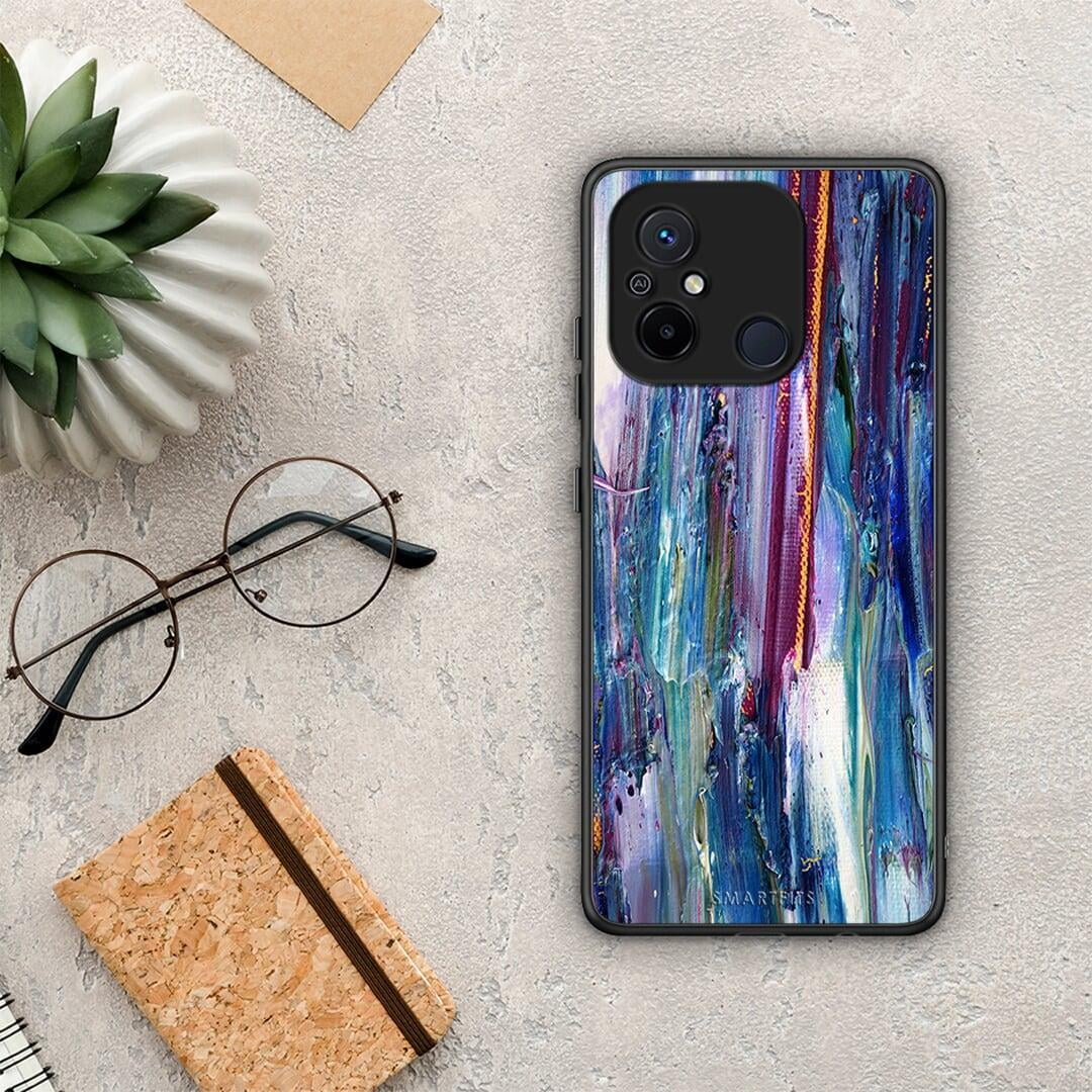 Θήκη Xiaomi Poco C55 Paint Winter από τη Smartfits με σχέδιο στο πίσω μέρος και μαύρο περίβλημα | Xiaomi Poco C55 Paint Winter Case with Colorful Back and Black Bezels