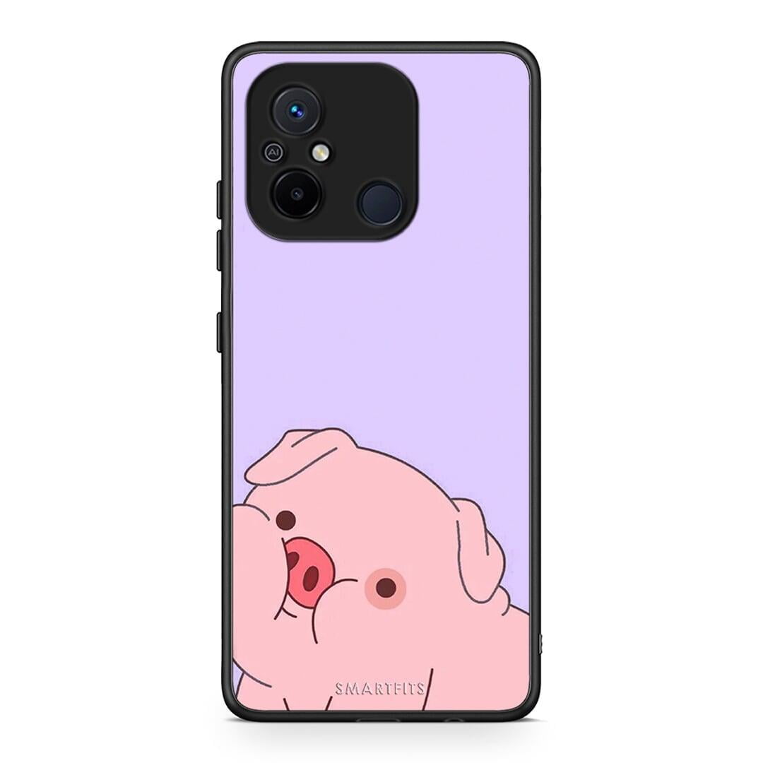 Θήκη Xiaomi Poco C55 Pig Love 2 από τη Smartfits με σχέδιο στο πίσω μέρος και μαύρο περίβλημα | Xiaomi Poco C55 Pig Love 2 Case with Colorful Back and Black Bezels