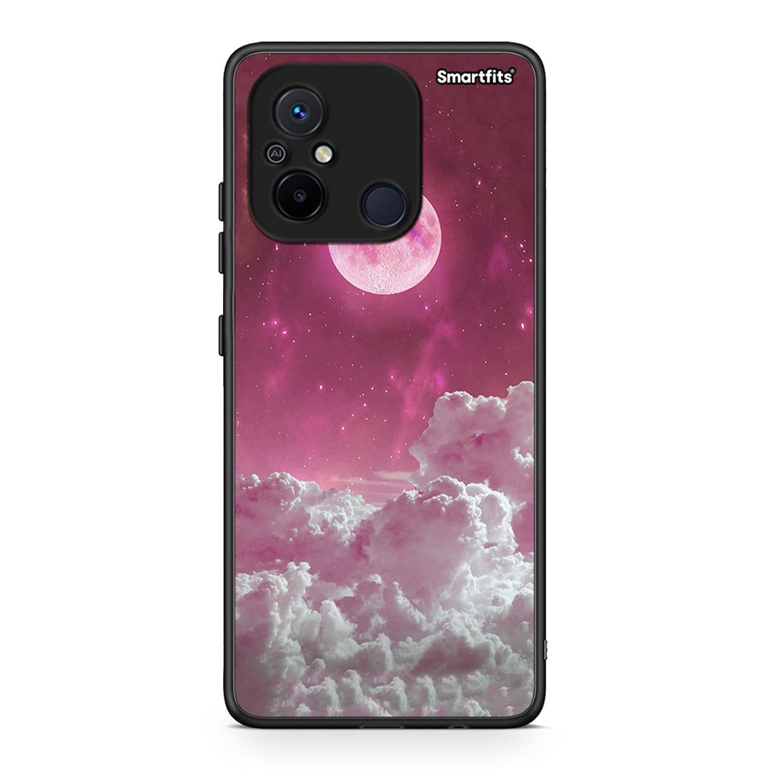 Θήκη Xiaomi Poco C55 Pink Moon από τη Smartfits με σχέδιο στο πίσω μέρος και μαύρο περίβλημα | Xiaomi Poco C55 Pink Moon Case with Colorful Back and Black Bezels