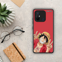 Thumbnail for Θήκη Xiaomi Poco C55 Pirate Luffy από τη Smartfits με σχέδιο στο πίσω μέρος και μαύρο περίβλημα | Xiaomi Poco C55 Pirate Luffy Case with Colorful Back and Black Bezels