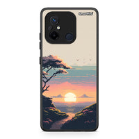 Thumbnail for Θήκη Xiaomi Poco C55 Pixel Sunset από τη Smartfits με σχέδιο στο πίσω μέρος και μαύρο περίβλημα | Xiaomi Poco C55 Pixel Sunset Case with Colorful Back and Black Bezels