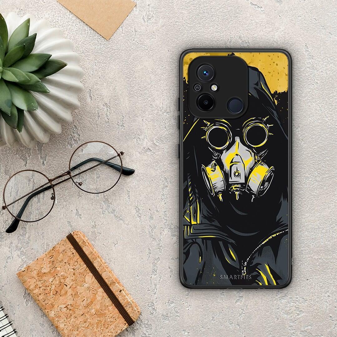 Θήκη Xiaomi Poco C55 PopArt Mask από τη Smartfits με σχέδιο στο πίσω μέρος και μαύρο περίβλημα | Xiaomi Poco C55 PopArt Mask Case with Colorful Back and Black Bezels