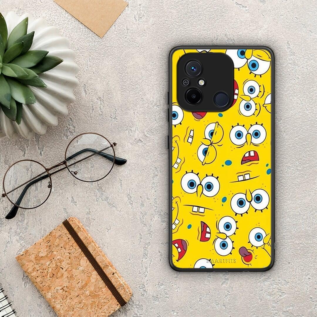 Θήκη Xiaomi Poco C55 PopArt Sponge από τη Smartfits με σχέδιο στο πίσω μέρος και μαύρο περίβλημα | Xiaomi Poco C55 PopArt Sponge Case with Colorful Back and Black Bezels