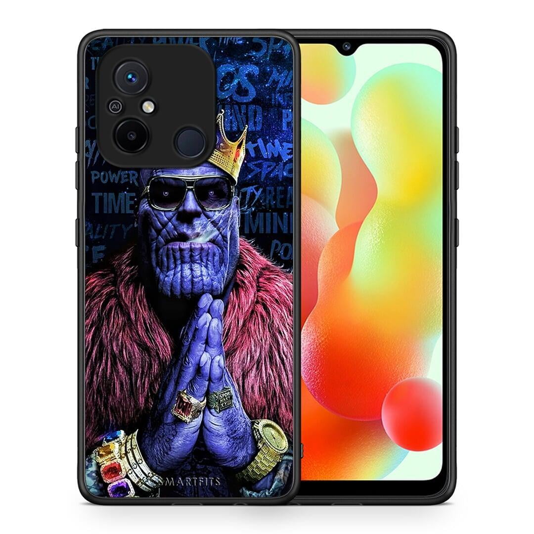 Θήκη Xiaomi Poco C55 PopArt Thanos από τη Smartfits με σχέδιο στο πίσω μέρος και μαύρο περίβλημα | Xiaomi Poco C55 PopArt Thanos Case with Colorful Back and Black Bezels