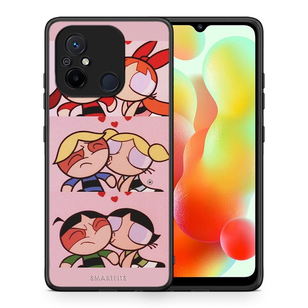 Θήκη Xiaomi Poco C55 Puff Love από τη Smartfits με σχέδιο στο πίσω μέρος και μαύρο περίβλημα | Xiaomi Poco C55 Puff Love Case with Colorful Back and Black Bezels