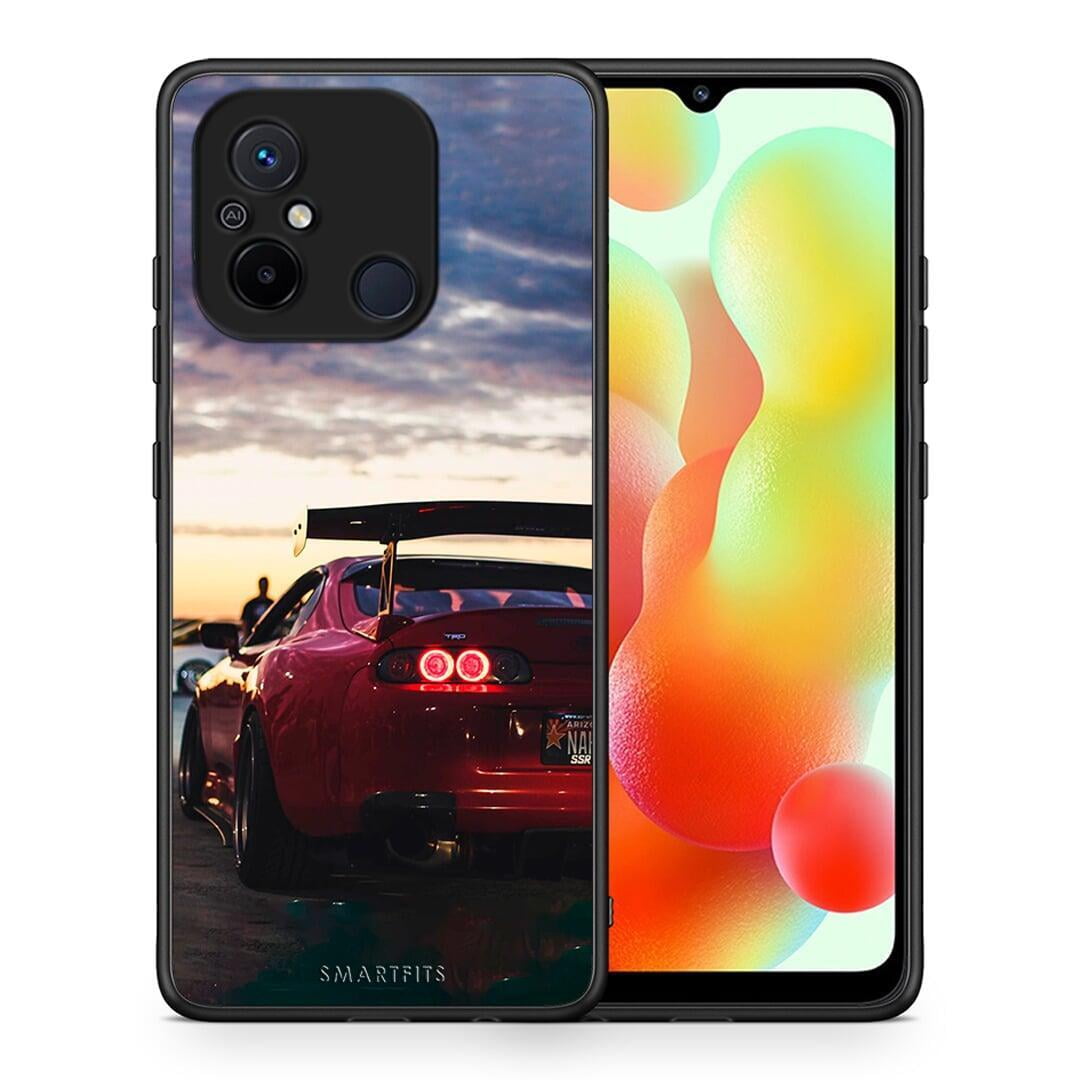 Θήκη Xiaomi Poco C55 Racing Supra από τη Smartfits με σχέδιο στο πίσω μέρος και μαύρο περίβλημα | Xiaomi Poco C55 Racing Supra Case with Colorful Back and Black Bezels