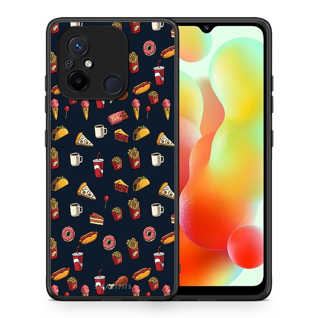 Θήκη Xiaomi Poco C55 Random Hungry από τη Smartfits με σχέδιο στο πίσω μέρος και μαύρο περίβλημα | Xiaomi Poco C55 Random Hungry Case with Colorful Back and Black Bezels