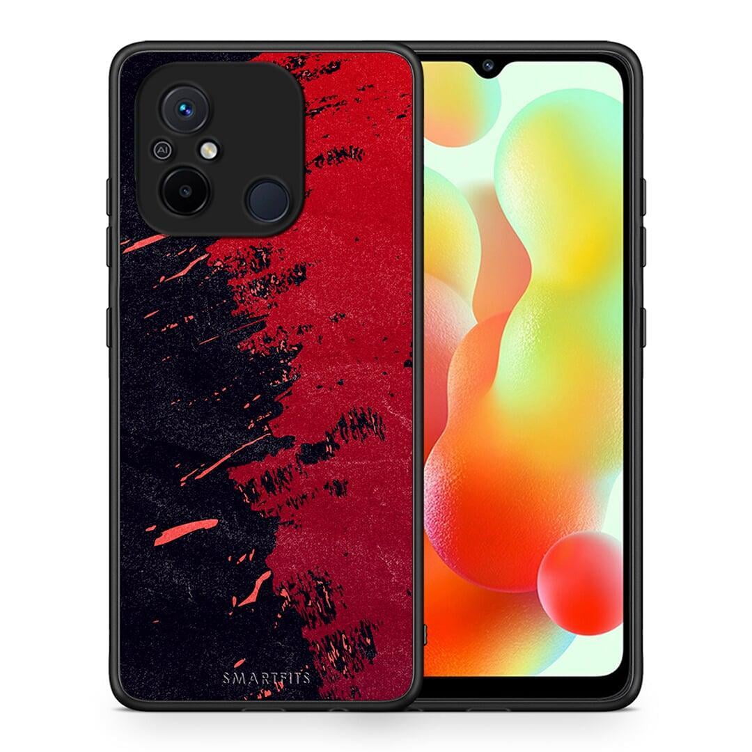 Θήκη Xiaomi Poco C55 Red Paint από τη Smartfits με σχέδιο στο πίσω μέρος και μαύρο περίβλημα | Xiaomi Poco C55 Red Paint Case with Colorful Back and Black Bezels