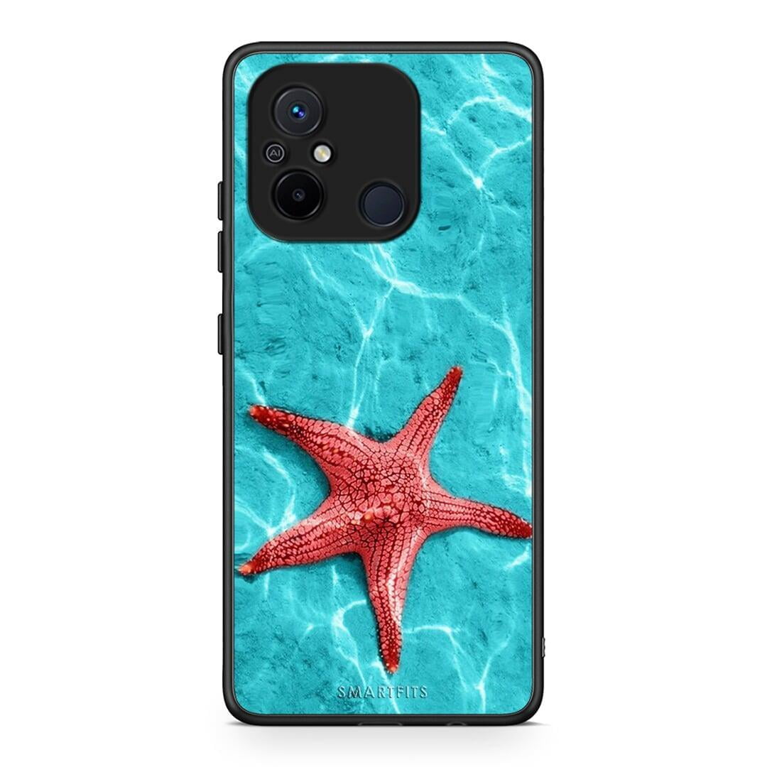 Θήκη Xiaomi Poco C55 Red Starfish από τη Smartfits με σχέδιο στο πίσω μέρος και μαύρο περίβλημα | Xiaomi Poco C55 Red Starfish Case with Colorful Back and Black Bezels