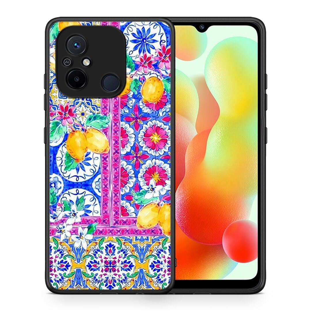 Θήκη Xiaomi Poco C55 Retro Spring από τη Smartfits με σχέδιο στο πίσω μέρος και μαύρο περίβλημα | Xiaomi Poco C55 Retro Spring Case with Colorful Back and Black Bezels