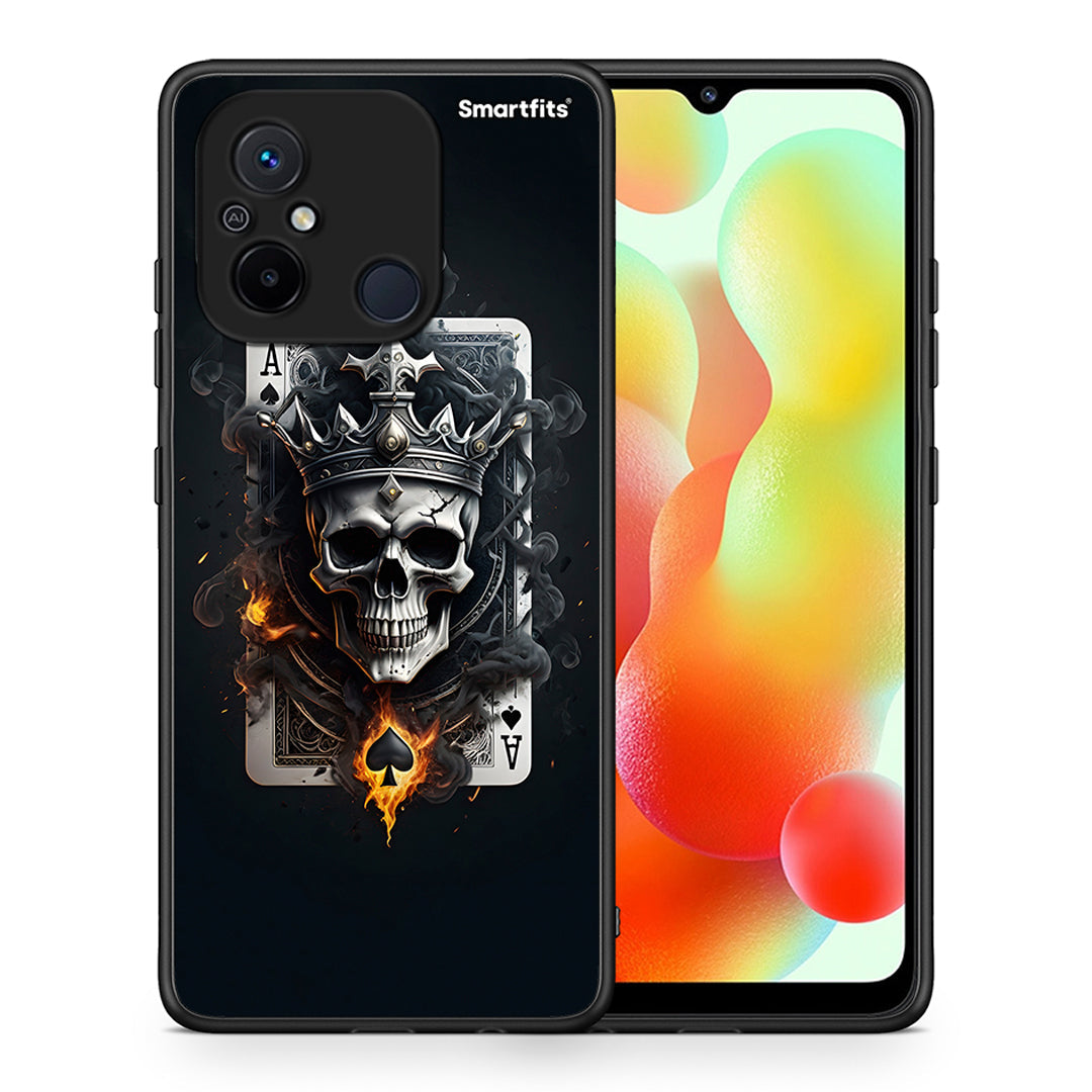 Θήκη Xiaomi Redmi 12C Skull King Ace από τη Smartfits με σχέδιο στο πίσω μέρος και μαύρο περίβλημα | Xiaomi Redmi 12C Skull King Ace Case with Colorful Back and Black Bezels