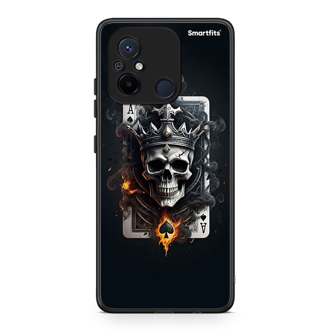 Θήκη Xiaomi Redmi 12C Skull King Ace από τη Smartfits με σχέδιο στο πίσω μέρος και μαύρο περίβλημα | Xiaomi Redmi 12C Skull King Ace Case with Colorful Back and Black Bezels