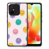 Thumbnail for Θήκη Xiaomi Poco C55 Smiley Faces από τη Smartfits με σχέδιο στο πίσω μέρος και μαύρο περίβλημα | Xiaomi Poco C55 Smiley Faces Case with Colorful Back and Black Bezels