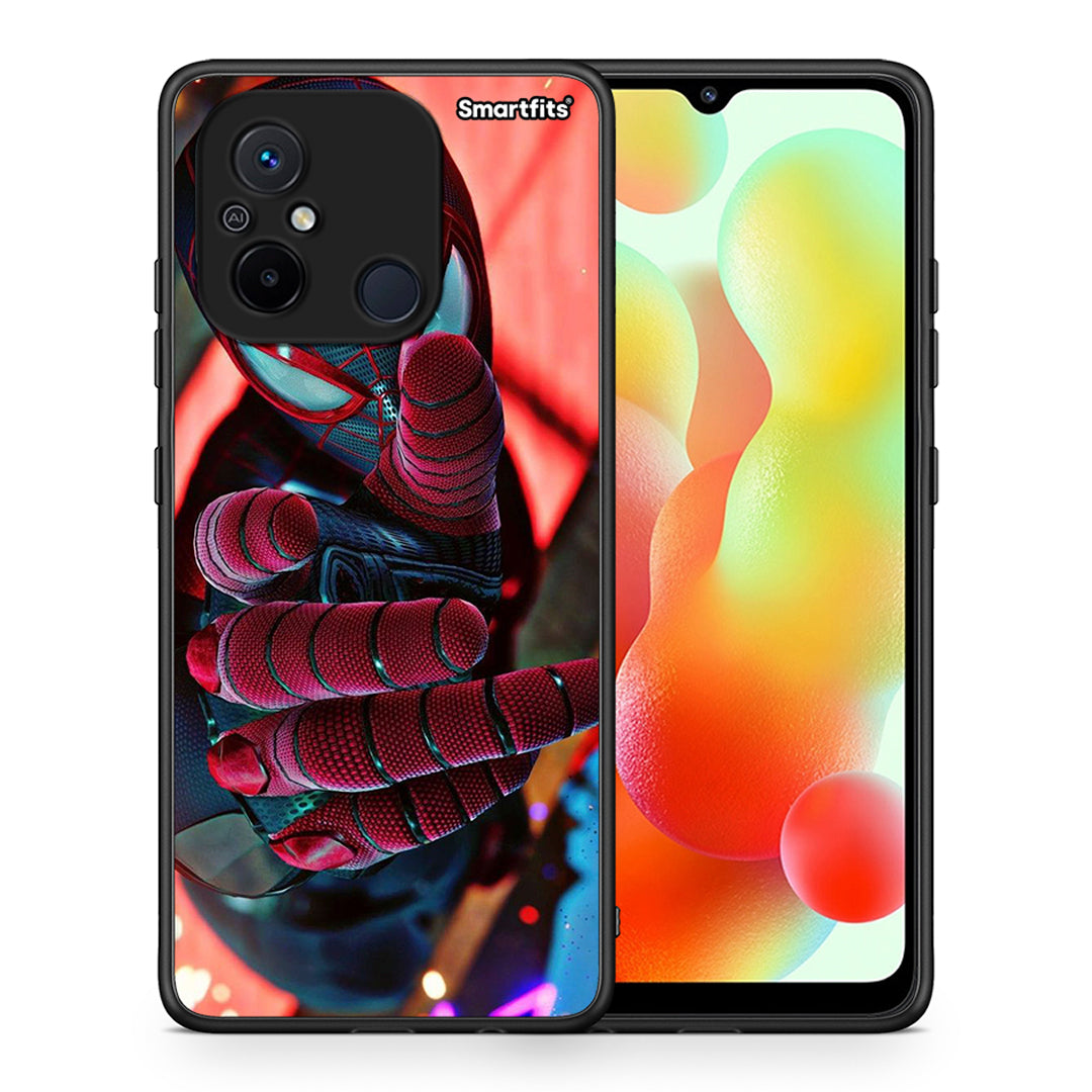 Θήκη Xiaomi Poco C55 Spider Hand από τη Smartfits με σχέδιο στο πίσω μέρος και μαύρο περίβλημα | Xiaomi Poco C55 Spider Hand Case with Colorful Back and Black Bezels