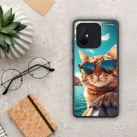 Thumbnail for Θήκη Xiaomi Poco C55 Summer Cat από τη Smartfits με σχέδιο στο πίσω μέρος και μαύρο περίβλημα | Xiaomi Poco C55 Summer Cat Case with Colorful Back and Black Bezels