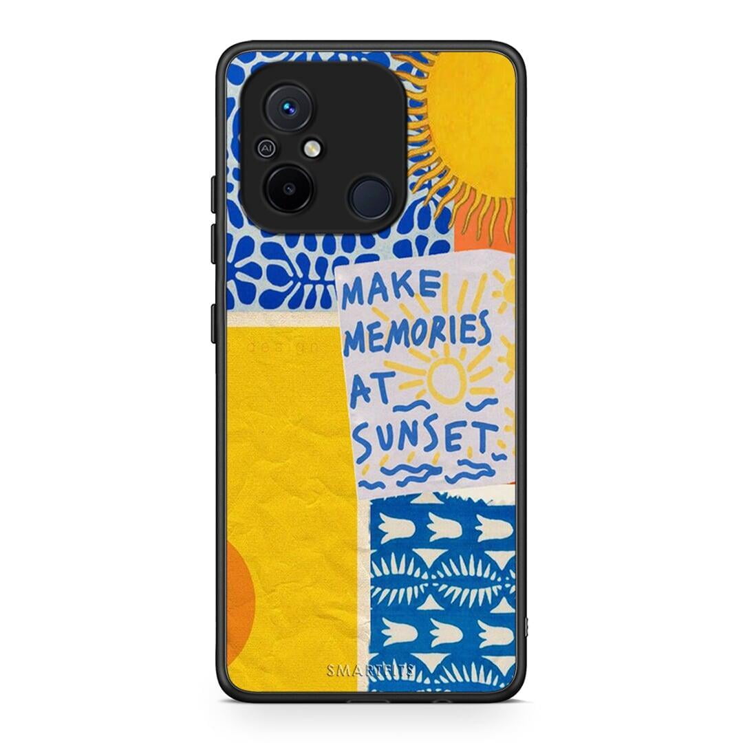 Θήκη Xiaomi Poco C55 Sunset Memories από τη Smartfits με σχέδιο στο πίσω μέρος και μαύρο περίβλημα | Xiaomi Poco C55 Sunset Memories Case with Colorful Back and Black Bezels