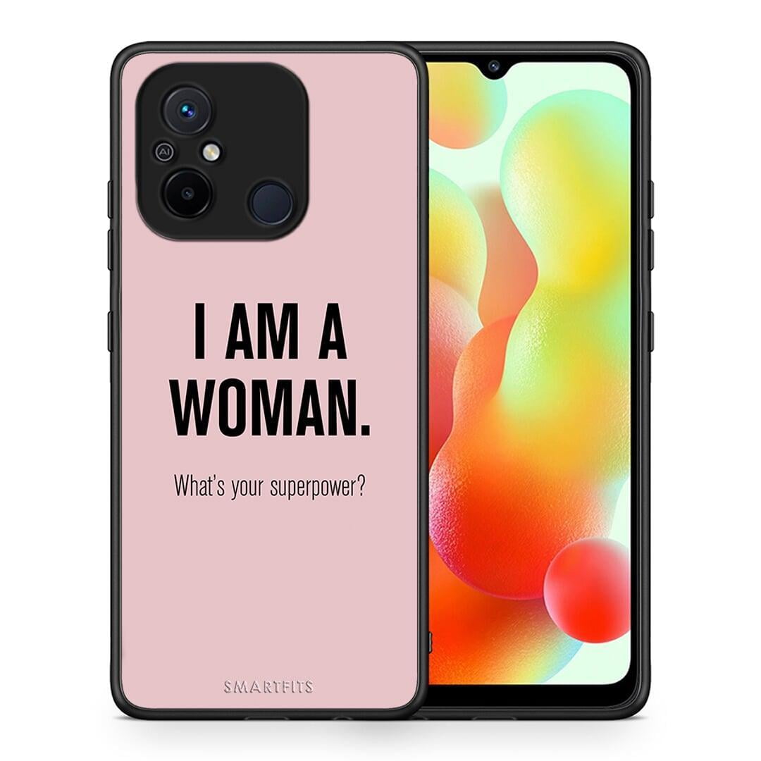 Θήκη Xiaomi Poco C55 Superpower Woman από τη Smartfits με σχέδιο στο πίσω μέρος και μαύρο περίβλημα | Xiaomi Poco C55 Superpower Woman Case with Colorful Back and Black Bezels