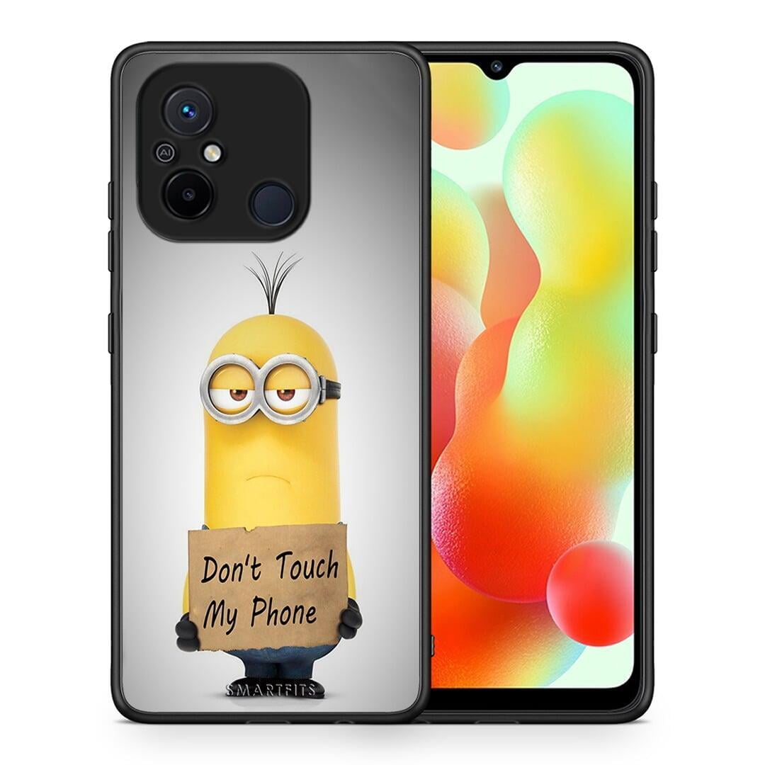 Θήκη Xiaomi Poco C55 Text Minion από τη Smartfits με σχέδιο στο πίσω μέρος και μαύρο περίβλημα | Xiaomi Poco C55 Text Minion Case with Colorful Back and Black Bezels