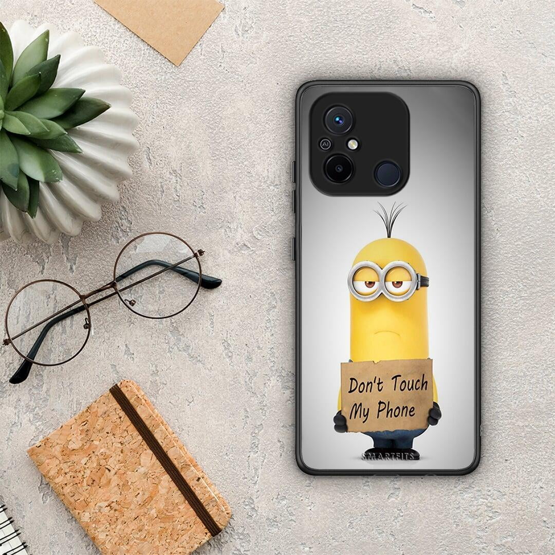 Θήκη Xiaomi Poco C55 Text Minion από τη Smartfits με σχέδιο στο πίσω μέρος και μαύρο περίβλημα | Xiaomi Poco C55 Text Minion Case with Colorful Back and Black Bezels