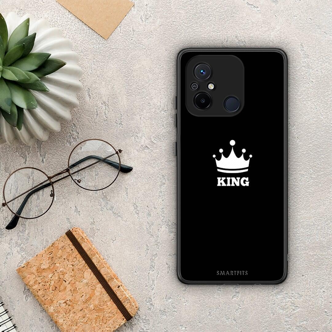 Θήκη Xiaomi Poco C55 Valentine King από τη Smartfits με σχέδιο στο πίσω μέρος και μαύρο περίβλημα | Xiaomi Poco C55 Valentine King Case with Colorful Back and Black Bezels