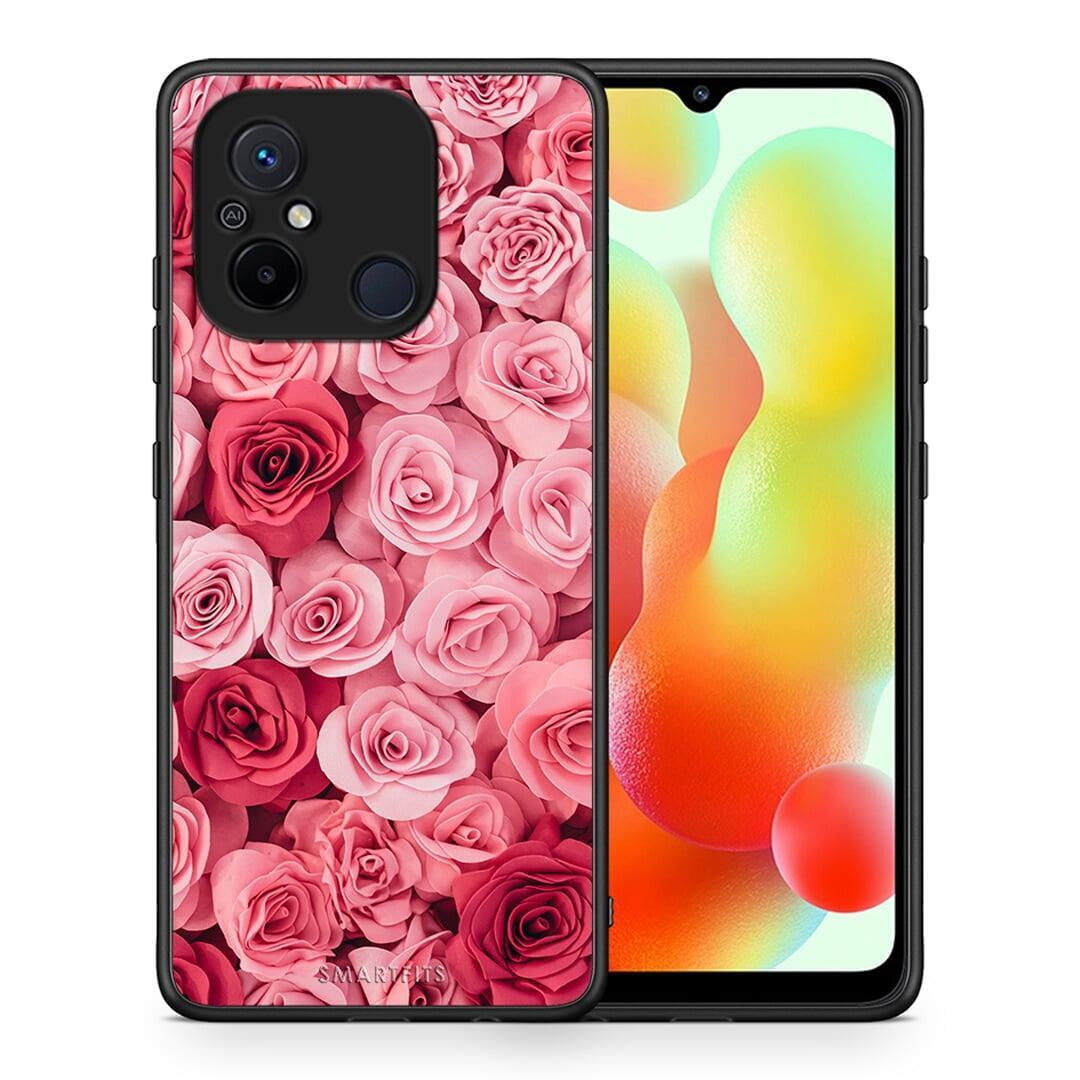 Θήκη Xiaomi Poco C55 Valentine RoseGarden από τη Smartfits με σχέδιο στο πίσω μέρος και μαύρο περίβλημα | Xiaomi Poco C55 Valentine RoseGarden Case with Colorful Back and Black Bezels