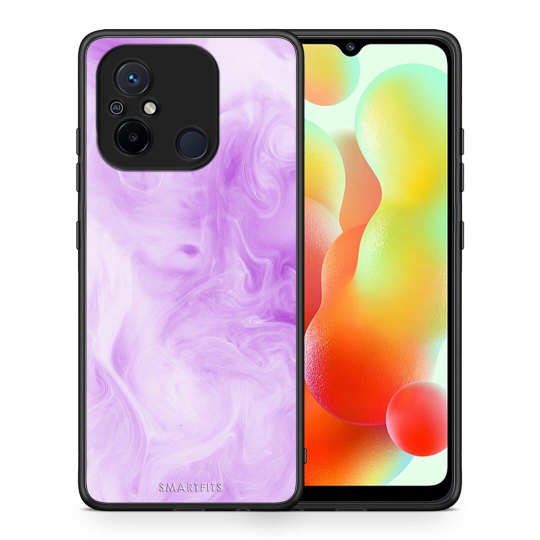 Θήκη Xiaomi Poco C55 Watercolor Lavender από τη Smartfits με σχέδιο στο πίσω μέρος και μαύρο περίβλημα | Xiaomi Poco C55 Watercolor Lavender Case with Colorful Back and Black Bezels