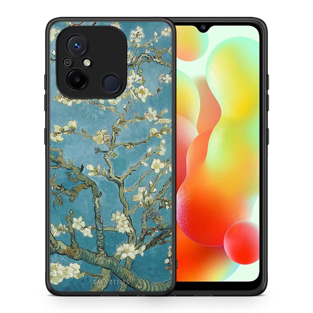 Θήκη Xiaomi Poco C55 White Blossoms από τη Smartfits με σχέδιο στο πίσω μέρος και μαύρο περίβλημα | Xiaomi Poco C55 White Blossoms Case with Colorful Back and Black Bezels