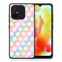 Thumbnail for Θήκη Xiaomi Poco C55 White Daisies από τη Smartfits με σχέδιο στο πίσω μέρος και μαύρο περίβλημα | Xiaomi Poco C55 White Daisies Case with Colorful Back and Black Bezels