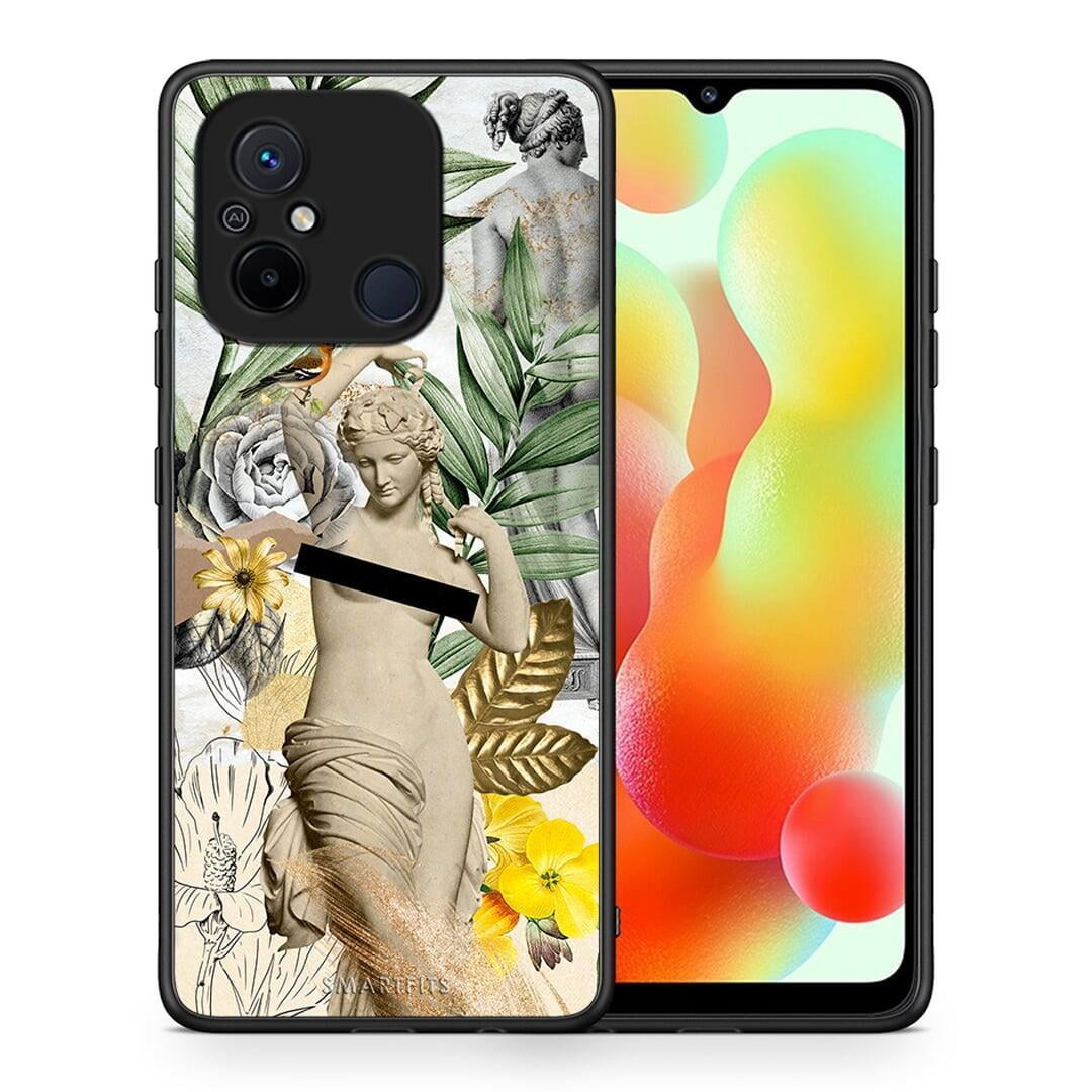 Θήκη Xiaomi Poco C55 Woman Statue από τη Smartfits με σχέδιο στο πίσω μέρος και μαύρο περίβλημα | Xiaomi Poco C55 Woman Statue Case with Colorful Back and Black Bezels