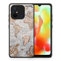 Thumbnail for Θήκη Xiaomi Poco C55 World Map από τη Smartfits με σχέδιο στο πίσω μέρος και μαύρο περίβλημα | Xiaomi Poco C55 World Map Case with Colorful Back and Black Bezels