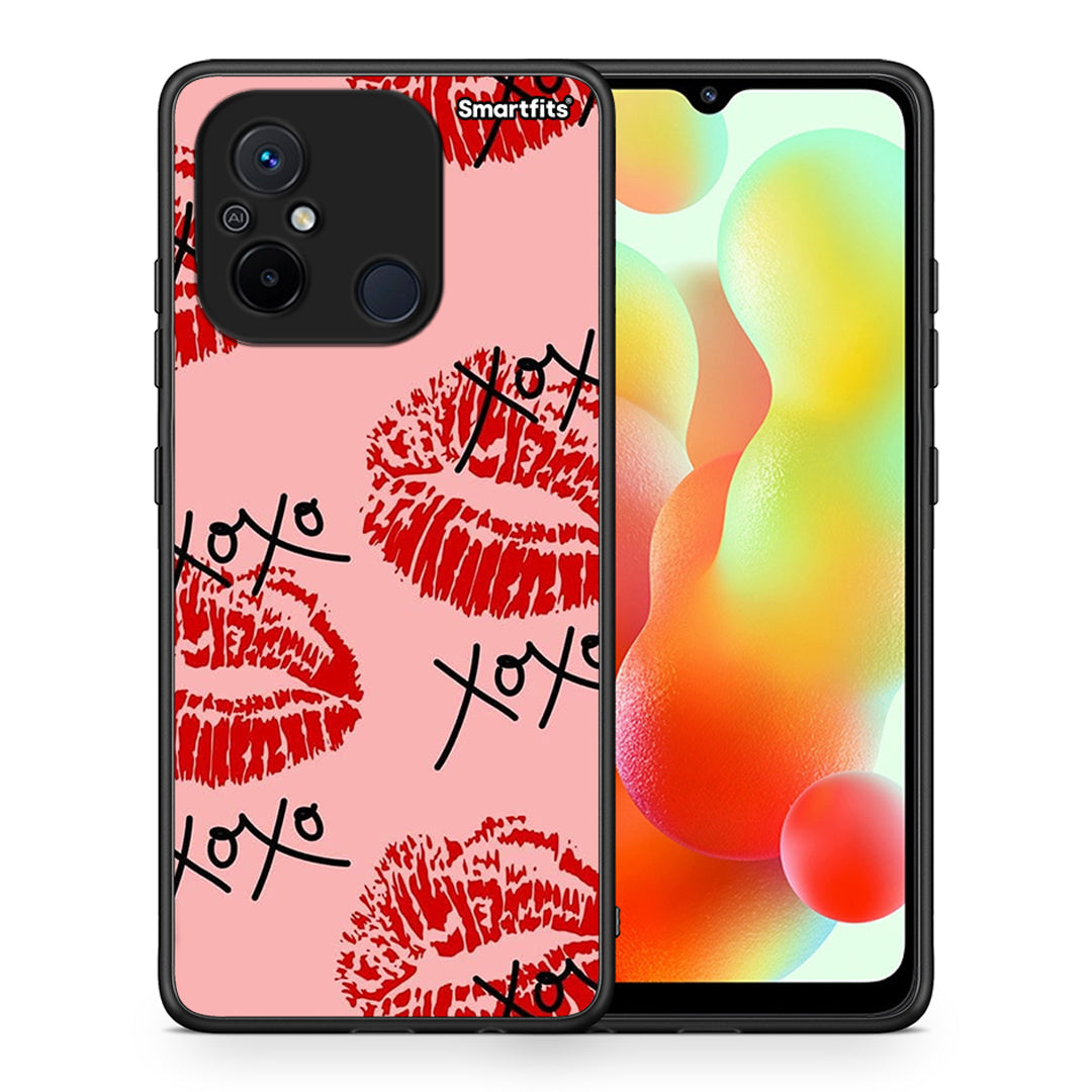 Θήκη Xiaomi Poco C55 XOXO Lips από τη Smartfits με σχέδιο στο πίσω μέρος και μαύρο περίβλημα | Xiaomi Poco C55 XOXO Lips Case with Colorful Back and Black Bezels