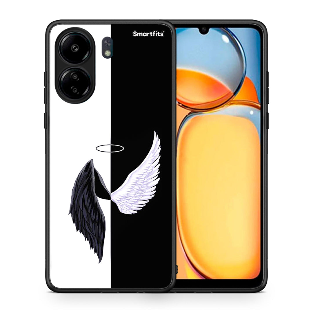 Θήκη Xiaomi Poco C65 Angels Demons από τη Smartfits με σχέδιο στο πίσω μέρος και μαύρο περίβλημα | Xiaomi Poco C65 Angels Demons case with colorful back and black bezels