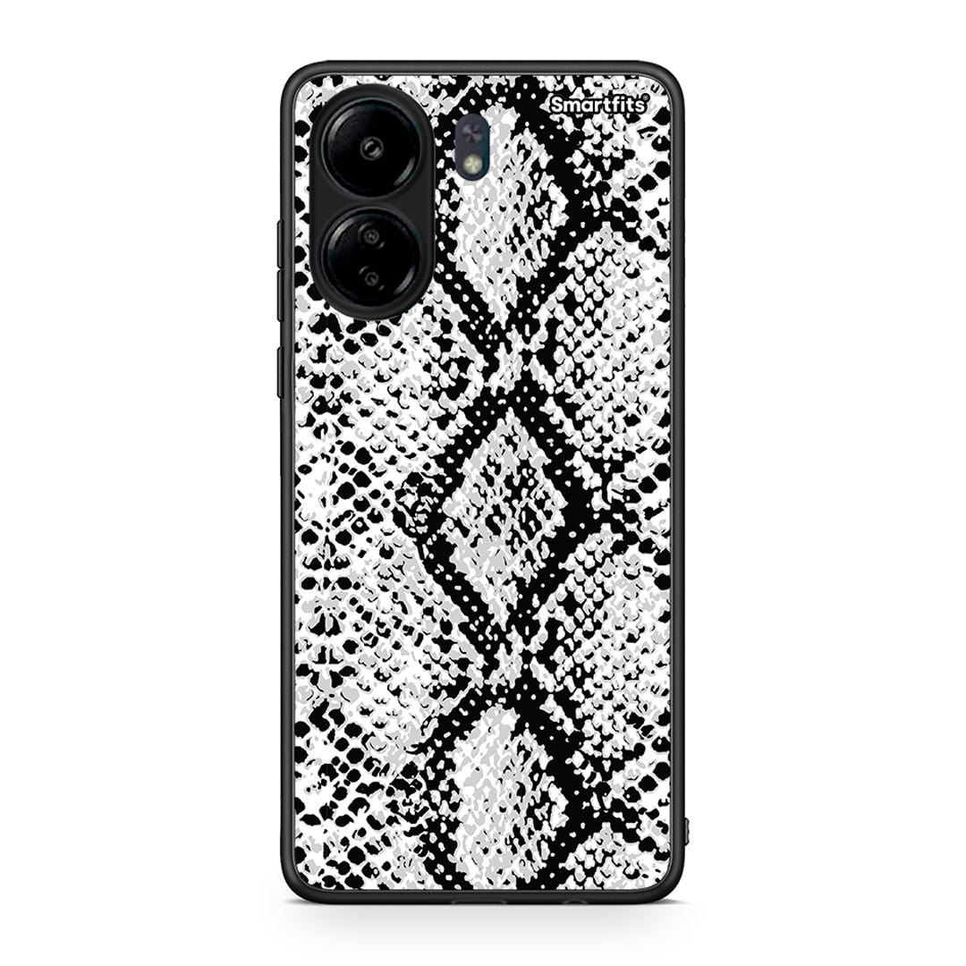 24 - Xiaomi Poco C65 White Snake Animal case, cover, bumper