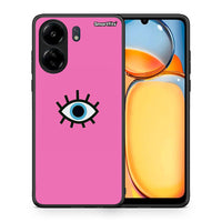 Thumbnail for Θήκη Xiaomi Poco C65 Blue Eye Pink από τη Smartfits με σχέδιο στο πίσω μέρος και μαύρο περίβλημα | Xiaomi Poco C65 Blue Eye Pink case with colorful back and black bezels