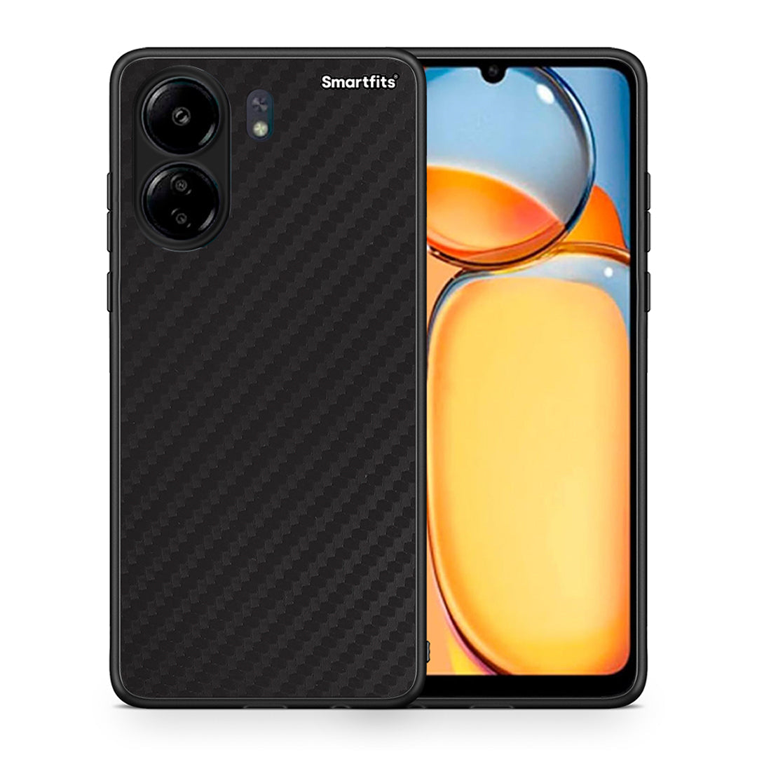 Θήκη Xiaomi Poco C65 Carbon Black από τη Smartfits με σχέδιο στο πίσω μέρος και μαύρο περίβλημα | Xiaomi Poco C65 Carbon Black case with colorful back and black bezels