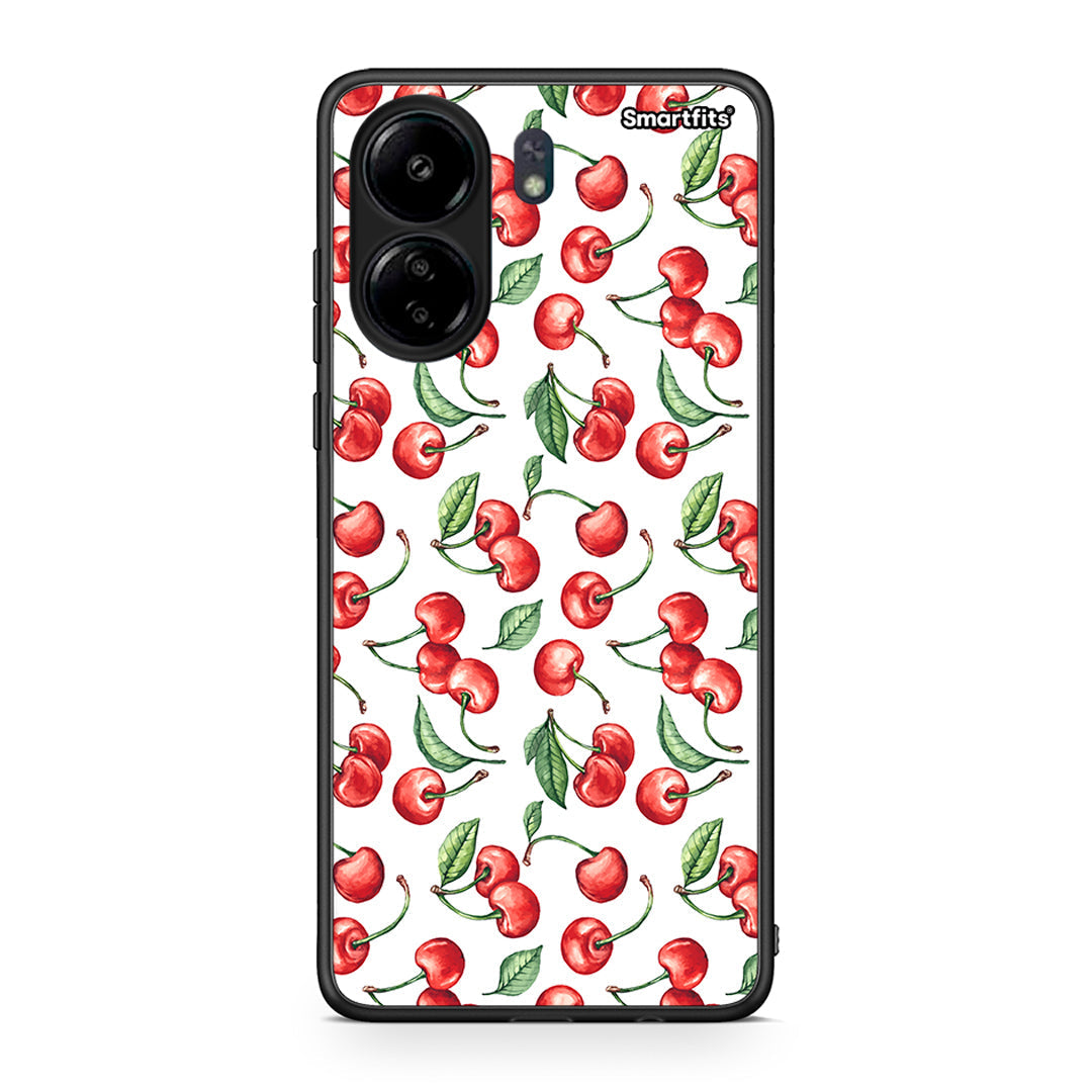 Xiaomi Poco C65 Cherry Summer θήκη από τη Smartfits με σχέδιο στο πίσω μέρος και μαύρο περίβλημα | Smartphone case with colorful back and black bezels by Smartfits