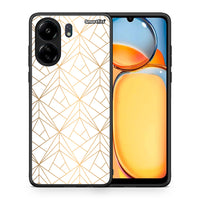 Thumbnail for Θήκη Xiaomi Poco C65 Luxury White Geometric από τη Smartfits με σχέδιο στο πίσω μέρος και μαύρο περίβλημα | Xiaomi Poco C65 Luxury White Geometric case with colorful back and black bezels