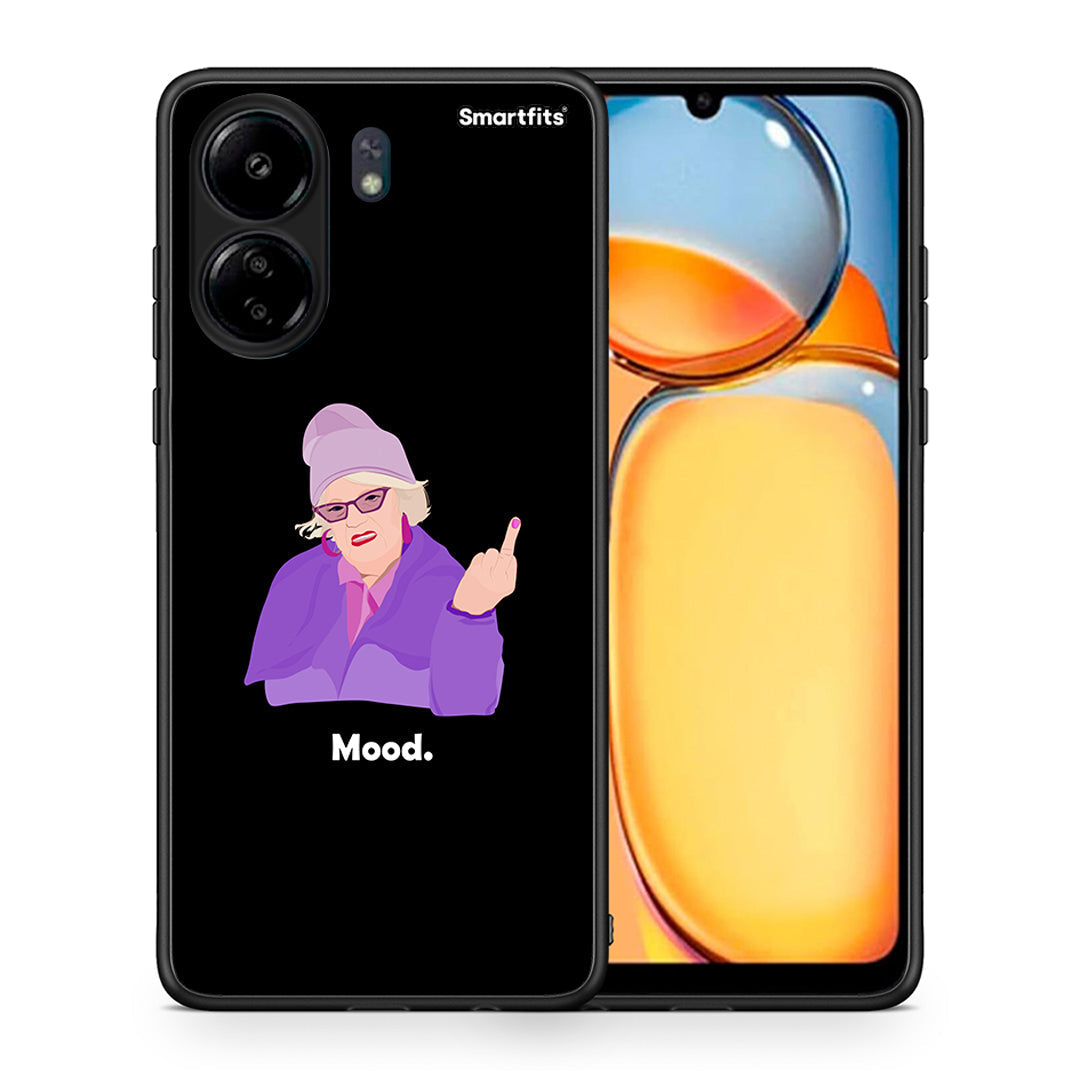 Θήκη Xiaomi Poco C65 Grandma Mood Black από τη Smartfits με σχέδιο στο πίσω μέρος και μαύρο περίβλημα | Xiaomi Poco C65 Grandma Mood Black case with colorful back and black bezels