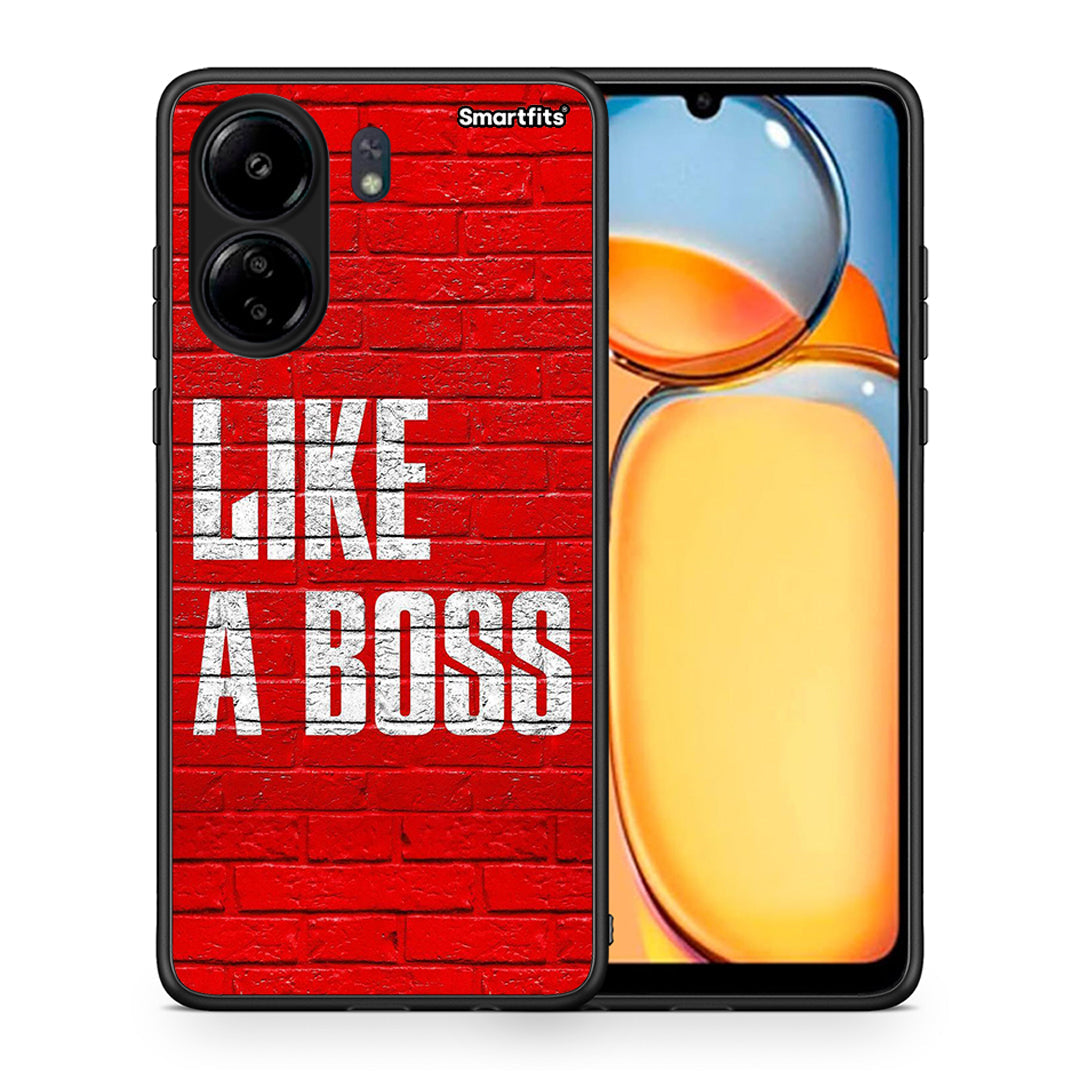 Θήκη Xiaomi Redmi 13C Like A Boss από τη Smartfits με σχέδιο στο πίσω μέρος και μαύρο περίβλημα | Xiaomi Redmi 13C Like A Boss case with colorful back and black bezels