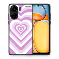 Thumbnail for Θήκη Xiaomi Poco C65 Lilac Hearts από τη Smartfits με σχέδιο στο πίσω μέρος και μαύρο περίβλημα | Xiaomi Poco C65 Lilac Hearts case with colorful back and black bezels