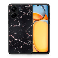 Thumbnail for Θήκη Xiaomi Poco C65 Black Rosegold Marble από τη Smartfits με σχέδιο στο πίσω μέρος και μαύρο περίβλημα | Xiaomi Poco C65 Black Rosegold Marble case with colorful back and black bezels