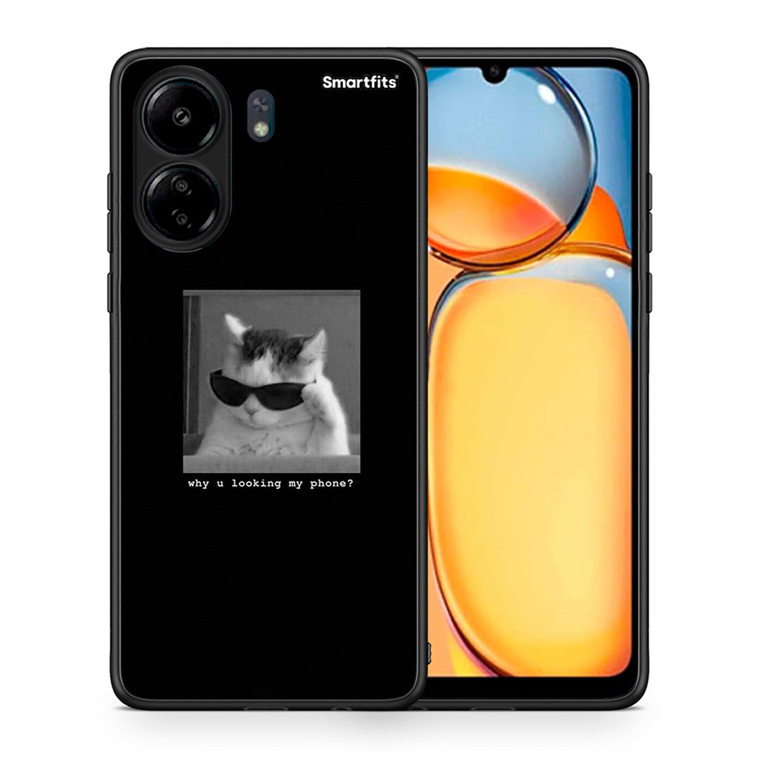 Θήκη Xiaomi Poco C65 Meme Cat από τη Smartfits με σχέδιο στο πίσω μέρος και μαύρο περίβλημα | Xiaomi Poco C65 Meme Cat case with colorful back and black bezels