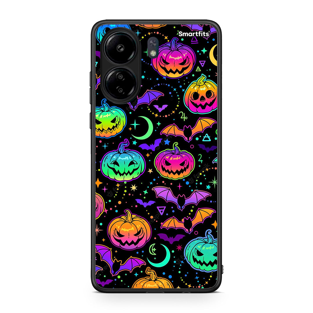 Xiaomi Poco C65 Neon Halloween θήκη από τη Smartfits με σχέδιο στο πίσω μέρος και μαύρο περίβλημα | Smartphone case with colorful back and black bezels by Smartfits