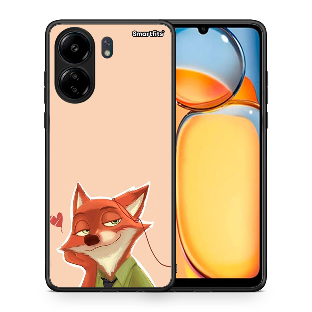 Θήκη Xiaomi Poco C65 Nick Wilde And Judy Hopps Love 1 από τη Smartfits με σχέδιο στο πίσω μέρος και μαύρο περίβλημα | Xiaomi Poco C65 Nick Wilde And Judy Hopps Love 1 case with colorful back and black bezels