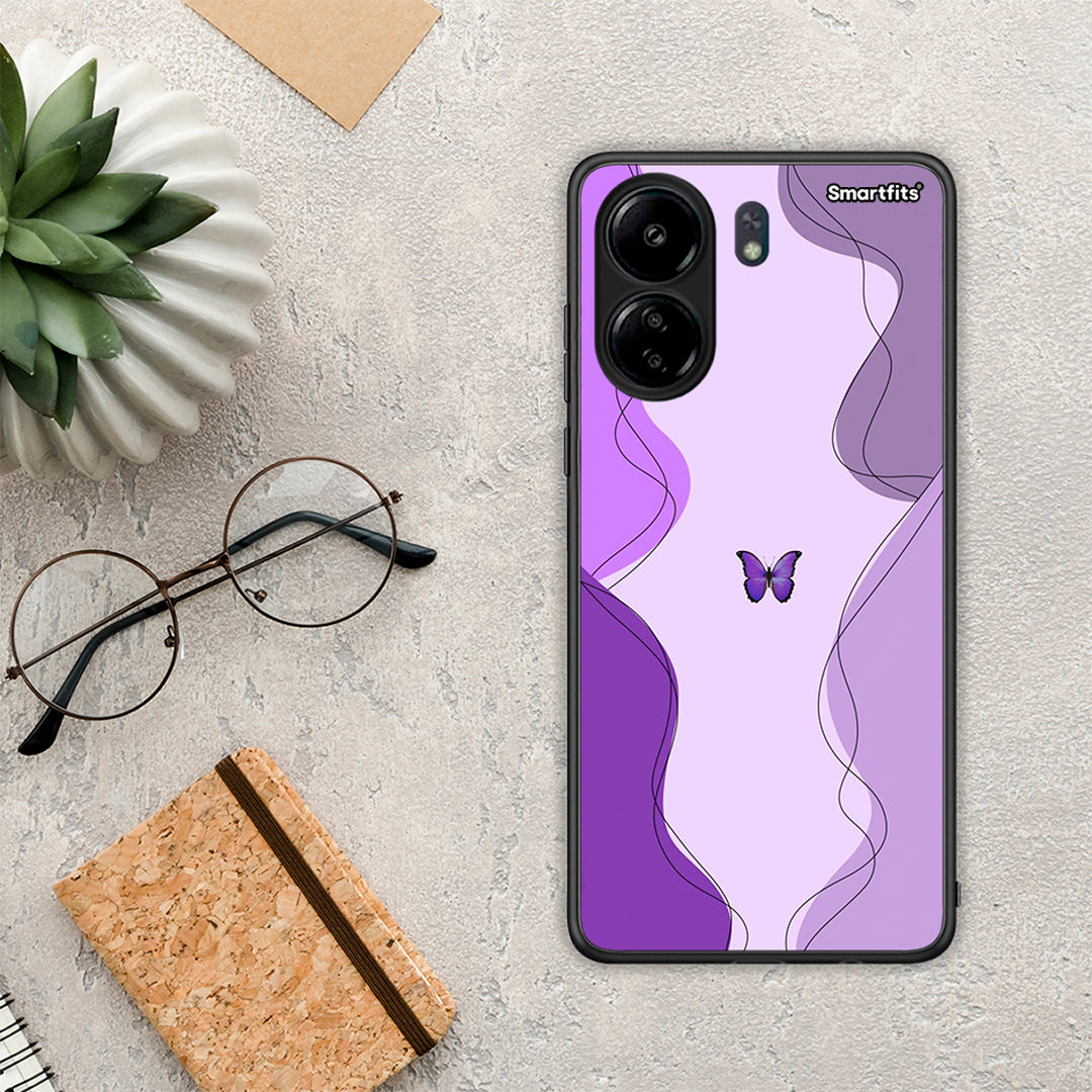 Purple Mariposa - Xiaomi Poco C65 θήκη