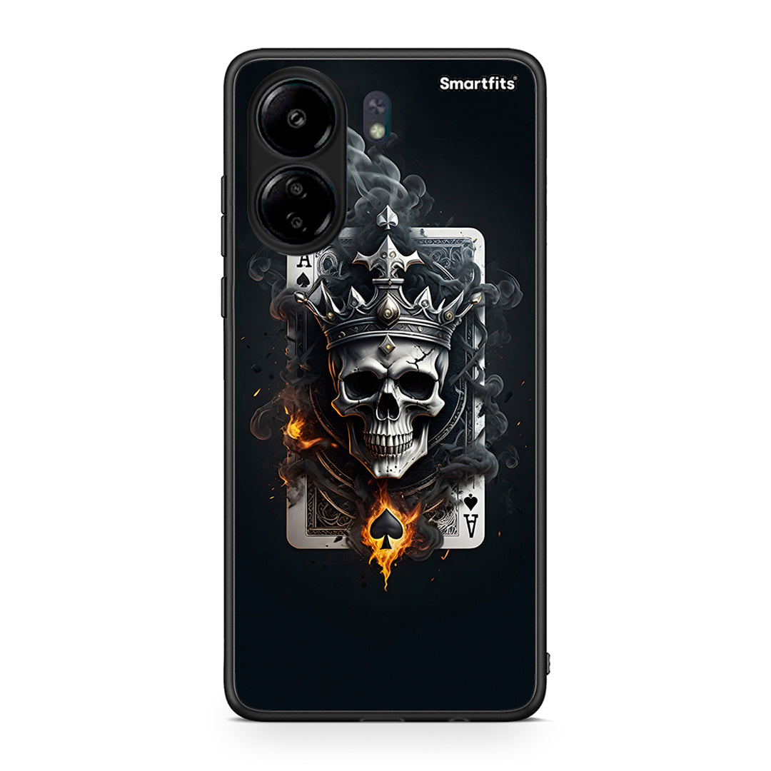 Xiaomi Redmi 13C Skull King Ace θήκη από τη Smartfits με σχέδιο στο πίσω μέρος και μαύρο περίβλημα | Smartphone case with colorful back and black bezels by Smartfits