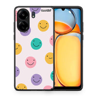 Thumbnail for Θήκη Xiaomi Poco C65 Smiley Faces από τη Smartfits με σχέδιο στο πίσω μέρος και μαύρο περίβλημα | Xiaomi Poco C65 Smiley Faces case with colorful back and black bezels